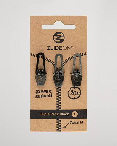 Men | Repair | ZlideOn | 3-Pack Zippers Black L