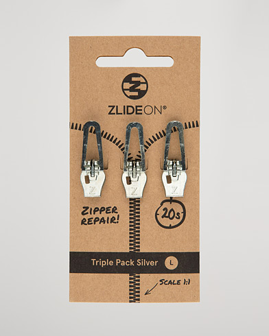 Men | Repair | ZlideOn | 3-Pack Zippers Silver L