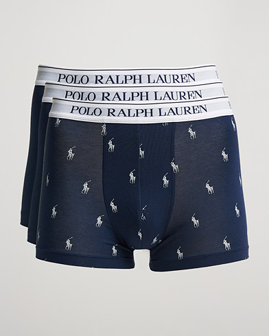Men | Underwear & Socks | Polo Ralph Lauren | 3-Pack Trunk Navy/Navy Pony/Navy