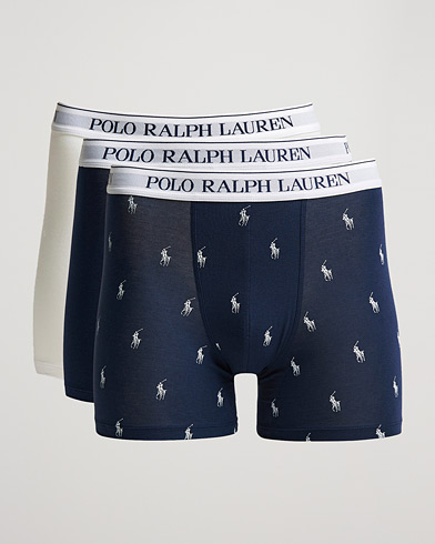 Men | Underwear & Socks | Polo Ralph Lauren | 3-Pack Boxer Brief Navy/White/Navy Pony