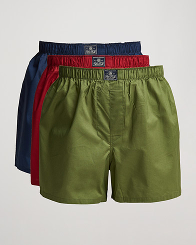 Men | Boxers | Polo Ralph Lauren | 3-Pack Woven Boxer Red/Navy/Army Olive