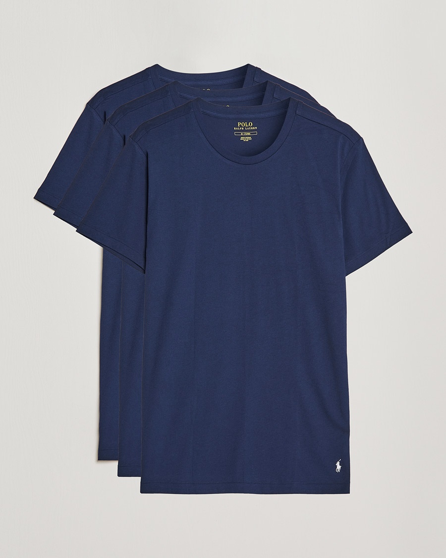 Polo Ralph Lauren 3-Pack Crew Neck T-Shirt Navy – Blue