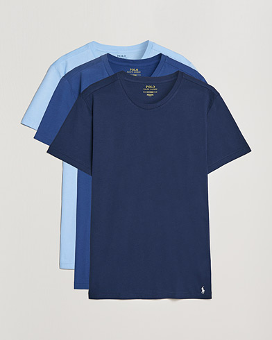 Men | Clothing | Polo Ralph Lauren | 3-Pack Crew Neck T-Shirt Navy/Light Navy/Light Blue