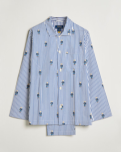 Men | Pyjamas & Robes | Polo Ralph Lauren | Bear Striped Pyjama Set Blue/White 