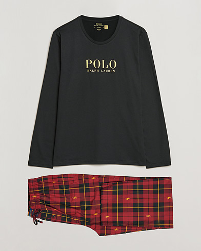 Men | Pyjamas & Robes | Polo Ralph Lauren | Cotton Checked Pyjama Set Black/Red
