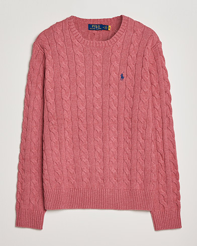 Men | Sweaters & Knitwear | Polo Ralph Lauren | Cotton Cable Pullover Rosebud Heather