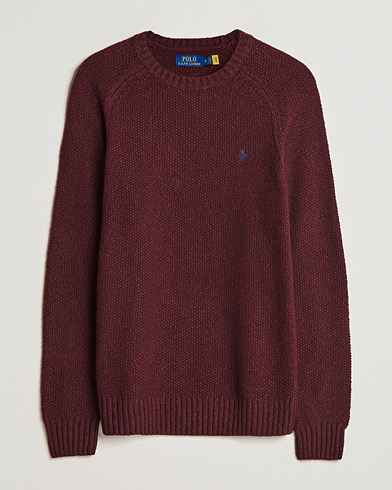 Men | Knitted Jumpers | Polo Ralph Lauren | Wool Donegal Knitted Sweater Burgundy