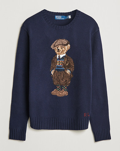Polo Ralph Lauren Wool Heritage Bear Knitted Sweater Navy