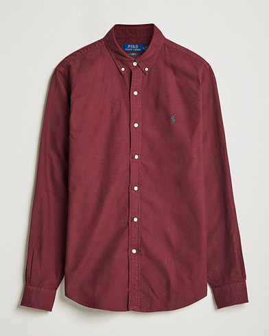 Men | Oxford Shirts | Polo Ralph Lauren | Slim Fit Garment Dyed Oxford Rich Ruby
