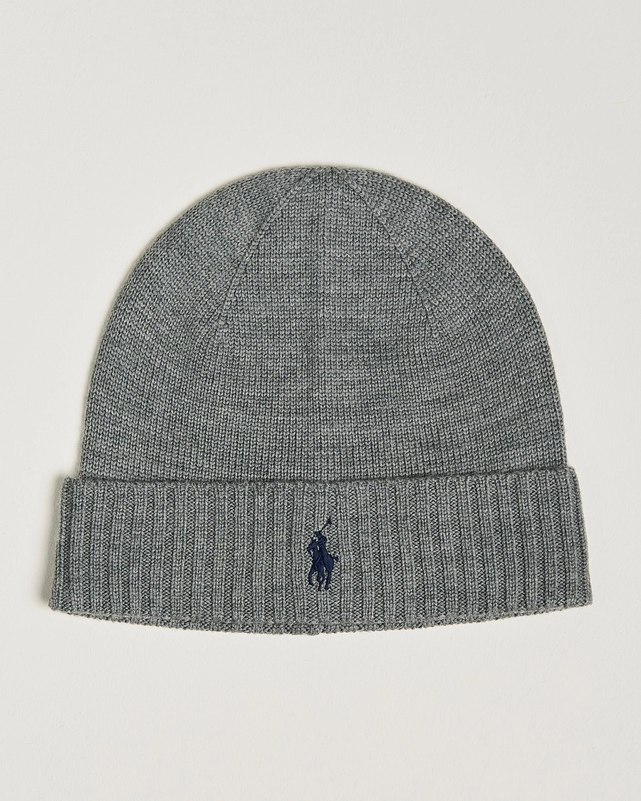 Polo Ralph Lauren Merino Beanie Fawn Grey Heather - Size: One size / Mens clothing