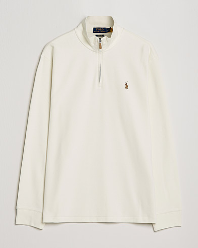 Men | Zip Throughs | Polo Ralph Lauren | Double Knit Jaquard Half Zip Sweater Chic Cream