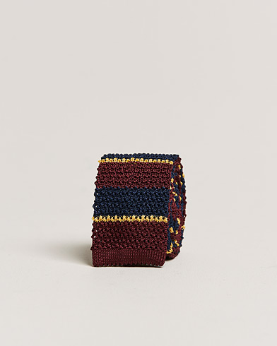 Men | Ties | Polo Ralph Lauren | Knitted Striped Tie Wine/Navy/Gold