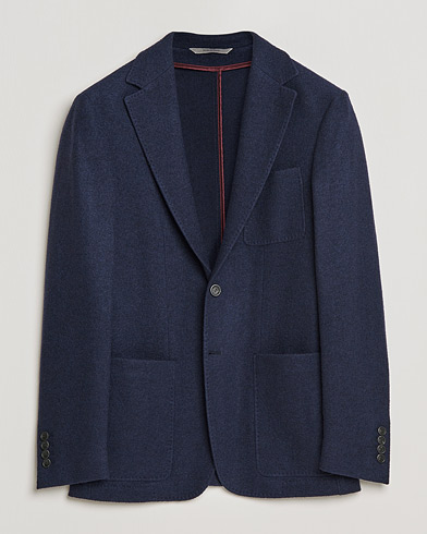 Men | Blazers | Canali | Boucle Wool Jersey Jacket Navy