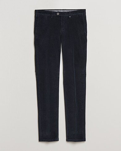 Men | Trousers | Canali | Slim Fit Corduroy Trousers Navy