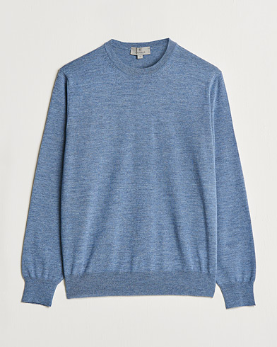 Men | Sweaters & Knitwear | Canali | Merino Wool Crew Neck Light Blue