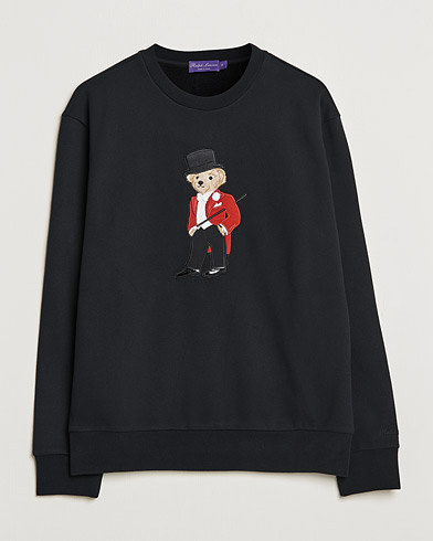 Men |  | Ralph Lauren Purple Label | Lux Fleece Bear Sweatshirt Black
