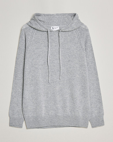 Men |  | Johnstons of Elgin | Seamless Cashmere Hoodie Silver