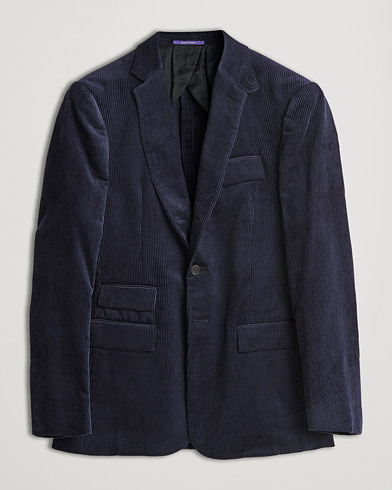 Men | Corduroy Blazers | Ralph Lauren Purple Label | Wale Corduroy Blazer Chairman Navy
