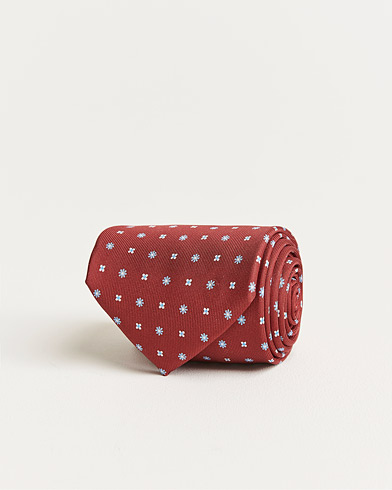 Men | Ties | E. Marinella | 3-Fold Micro Pattern Silk Tie Red