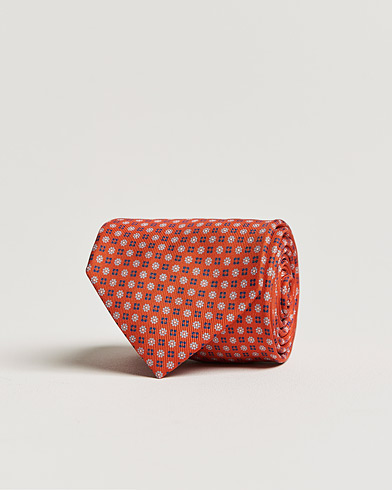 Men |  | E. Marinella | 3-Fold Micro Pattern Silk Tie Orange