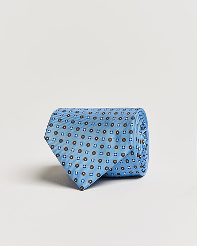 Men | Ties | E. Marinella | 3-Fold Micro Dot Silk Tie Light Blue