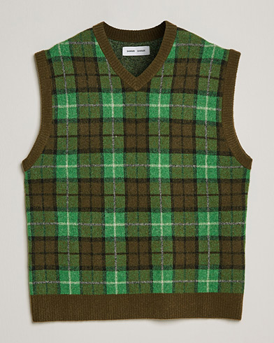 Men | Pullovers | Samsøe & Samsøe | James Fine Merino Knitted Vest Medium Green