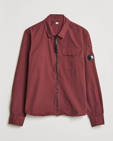 Men | Shirt Jackets | C.P. Company | Garment Dyed Gabardine Overshirt WIne