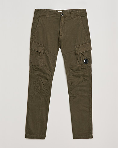 Men | Trousers | C.P. Company | Stretch Satin Lens Cargo Pants Olive