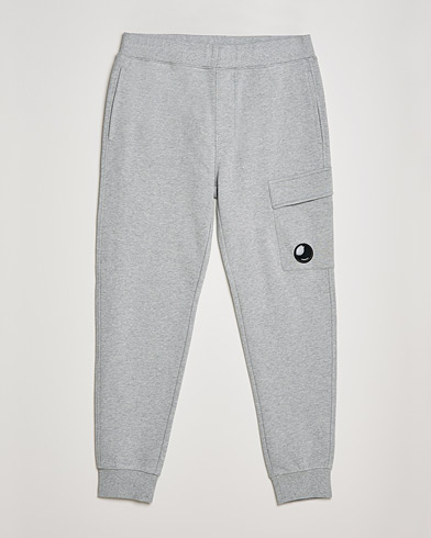 Men | Trousers | C.P. Company | Diagonal Raised Fleece Lens Sweatpants Grey Mel