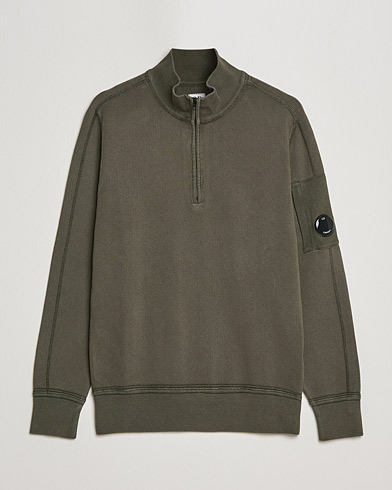 Men |  | C.P. Company | Knitted Cotton Lens Half Zip Olive