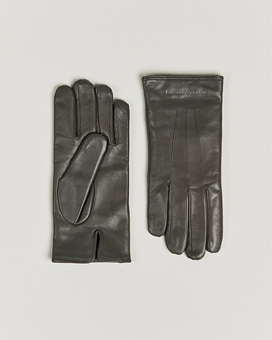 Men | Gloves | Emporio Armani | Leather Gloves Grey