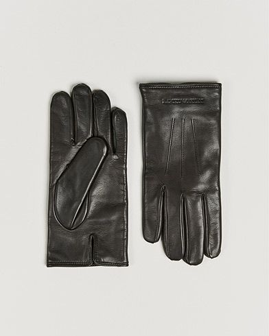 Men |  | Emporio Armani | Leather Gloves Dark Brown