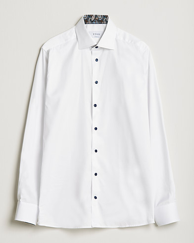 Men | Formal | Eton | Organic Cotton Signature Twill Contemporary Shirt White