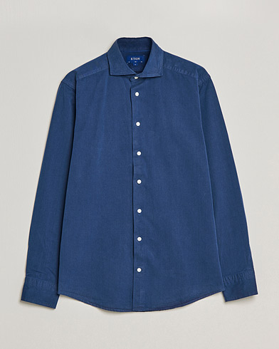 Men | Casual Shirts | Eton | Recycled Cotton Denim Shirt Blue