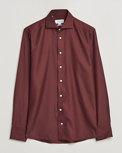 Men | Casual | Eton | Merino Wool Shirt Mid Red