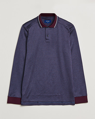 Men | Long Sleeve Polo Shirts | Eton | Jacuard Polo Shirt Red
