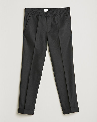 Men | Drawstring Trousers | Filippa K | Terry Flannel Trousers Black