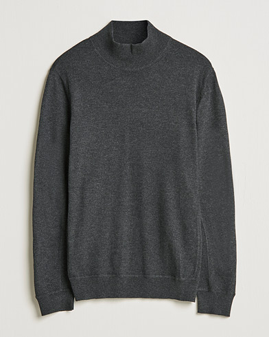 Men | Sweaters & Knitwear | Filippa K | Mark Cotton Wool Turtleneck Antracite Melange