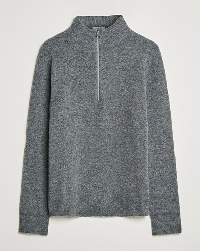 Men | Sweaters & Knitwear | Filippa K | Andrew Yak Zip Sweater Mid Grey Melange