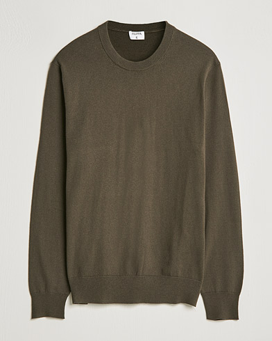 Men | Sweaters & Knitwear | Filippa K | Cotton Merion Sweater Dark Forest Green