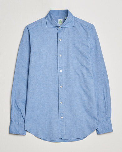 Men |  | Finamore Napoli | Tokyo Slim Flannel Shirt Light Blue