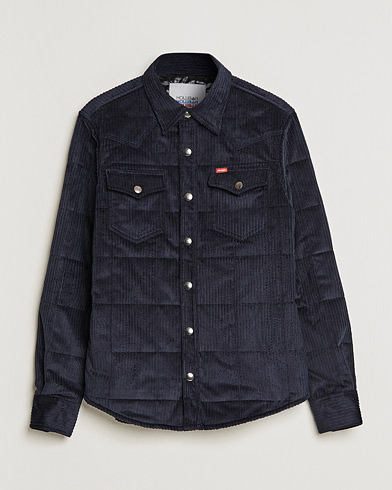 Men | Shirt Jackets | Holubar | Montana Padded Cord Overshirt Dark Blue