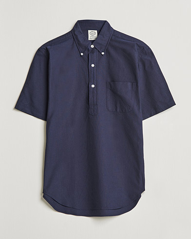Men | Japanese Department | Kamakura Shirts | Vintage Ivy Short Sleeve Popover Shirt Navy