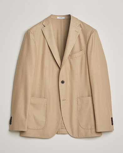 Men | Wool Blazers | Boglioli | K Jacket Dyed Flannel Blazer Beige