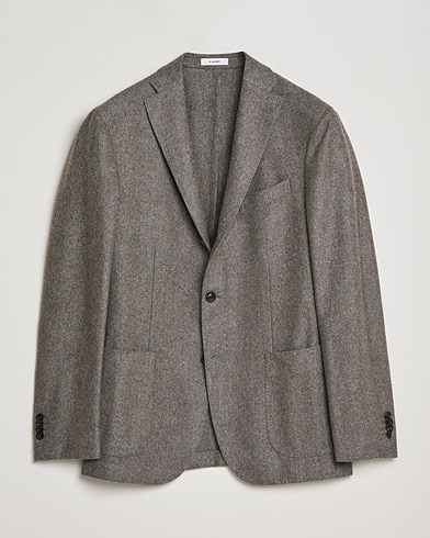 Men | Blazers | Boglioli | K Jacket Herringbone Wool Blazer Light Grey