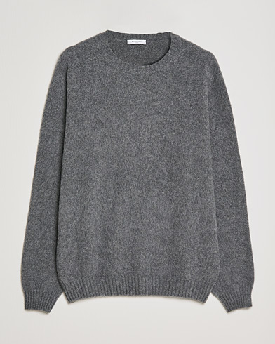 Men | Boglioli | Boglioli | Brushed Cashmere Sweater Grey Melange