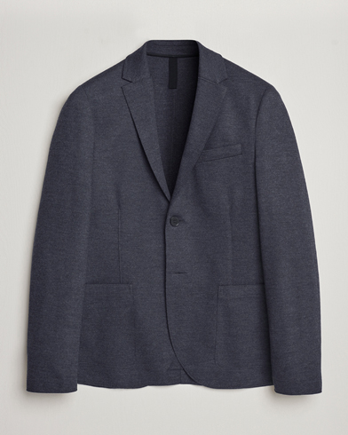 Men | Knitted Blazers | Harris Wharf London | Two Button Vented Superfine Merino Blazer Anthracite