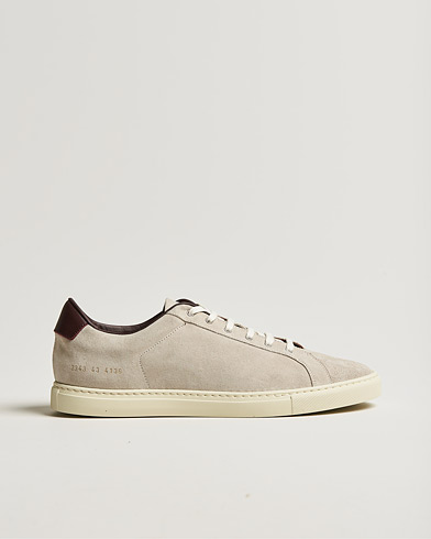 Men | White Sneakers | Common Projects | Retro Low Suede Sneaker Off White/Red