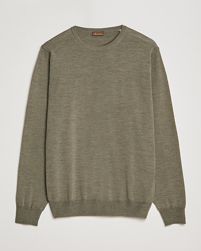 Men | Sweaters & Knitwear | Stenströms | Merino Crew Neck Olive