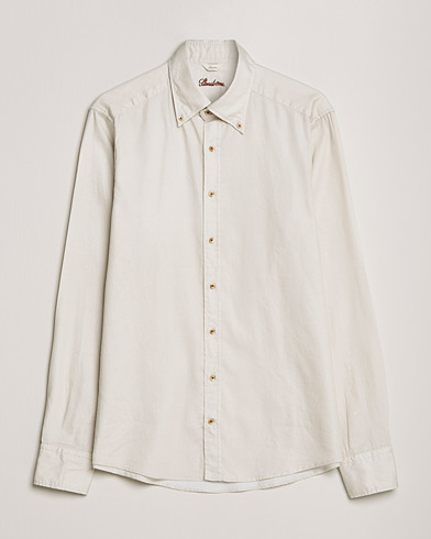 Men | Shirts | Stenströms | Slimline Button Down Printed Oxford Shirt Beige